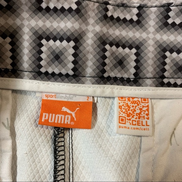 Puma Lifestyle Golf Shorts Chino Black White Geometric 2 - Picture 6 of 8